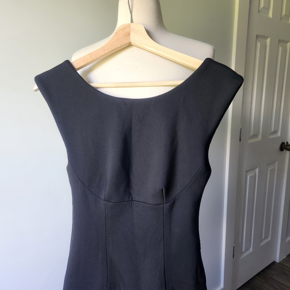 Tracy Reese Neoprene Hi Low Black Dress 6 - Picture 4 of 11